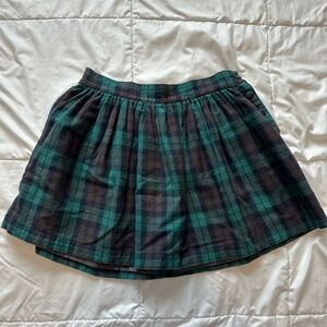Plaid Cotton Schoolgirl-Type Mini Skirt